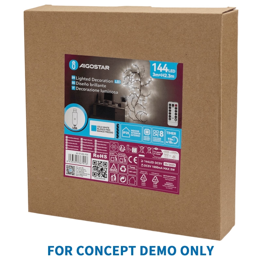Aigostar - LED-Außen-Weihnachtsdekoration 540xLED/6W/230V 43 cm IP44 kaltweiß Mondsichel