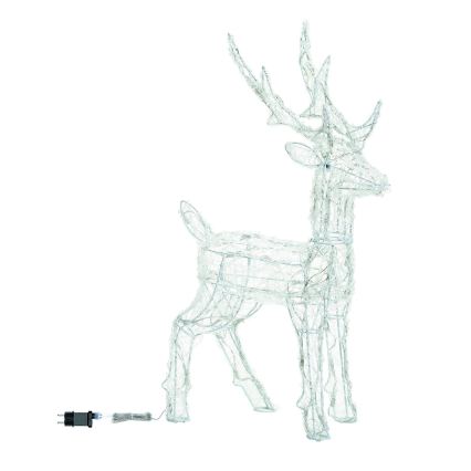 Aigostar - LED-Weihnachtsdekoration für den Außenbereich 80xLED/8 Funktionen 0,65m IP44 kaltweiß Hirsch