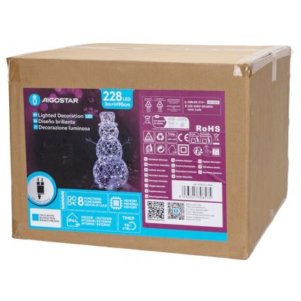 Aigostar-LED Außen-Weihnachtsdekoration LED/3,6W/31/230V 6500K 90cm IP44 Schneemann