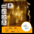 Aigostar - LED-Außen-Weihnachtskette 100xLED/8 Funktionen 3xAA 10 m IP44 warmweiß Tropfen