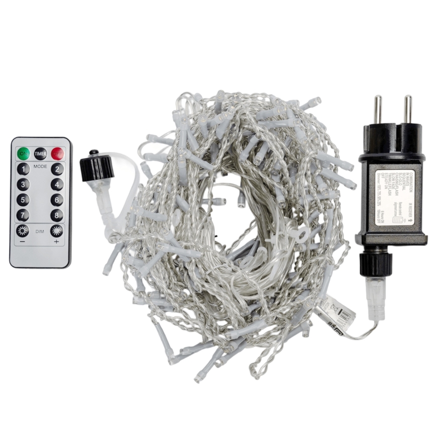 Aigostar - LED-Außen-Weihnachtslichterkette 150xLED/6W/230V/8 Funktionen 1,5x1m IP44 warmweiß + Fernbedienung