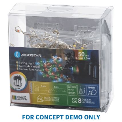 Aigostar - LED-Außen-Weihnachtskette 800 LEDs / 8 Funktionen, 23 m, IP44, warmweiß