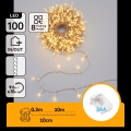 Aigostar - LED Außen-Weihnachtslichterkette 100xLED/8 Funktionen 3xAA 10,3m IP44 warmweiß