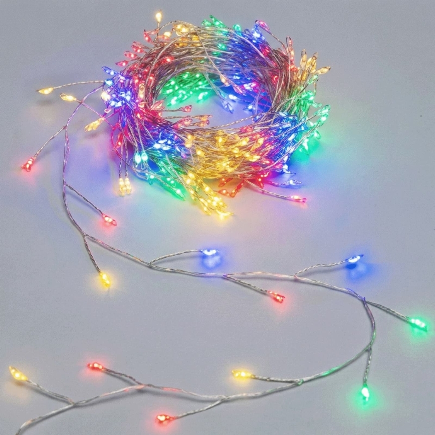 Aigostar - LED-Außen-Weihnachtslichterkette 100xLED/8 Funktionen 3xAA 3,3m IP44 mehrfarbig