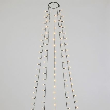 Aigostar - LED-Außen-Weihnachtslichterkette 108 LEDs/8 Funktionen 3xAA 1,8 m IP44 warmweiß
