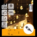 Aigostar - LED-Außen-Weihnachtslichterkette 120xLED/8 Funktionen 3x0,6m IP44 warmweiß + Fernbedienung