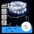 Aigostar - LED-Außen-Weihnachtslichterkette 150 LEDs/8 Funktionen 15,3 m IP44 kaltweiß