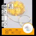 Aigostar - LED-Außen-Weihnachtslichterkette 150xLED/8 Funktionen 3xAA 15,3m IP44 warmweiß