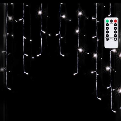 Aigostar - LED-Außen-Weihnachtslichterkette 200xLED/6W/230V/8 Funktionen 3x1m IP44 kaltweiß + Fernbedienung
