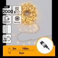 Aigostar - LED-Außen-Weihnachtslichterkette 2000xLED/8 Funktionen 103m IP44 warmweiß