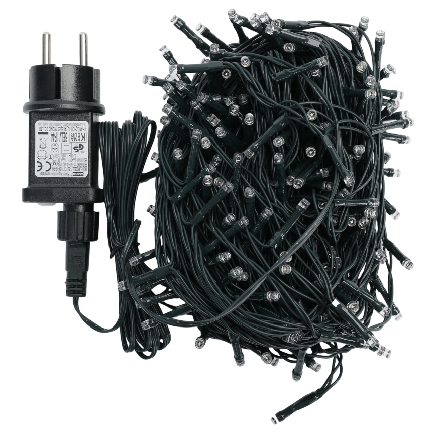 Aigostar - LED-Außen-Weihnachtslichterkette 200xLED/8 Funktionen 20m IP44 kaltweiß