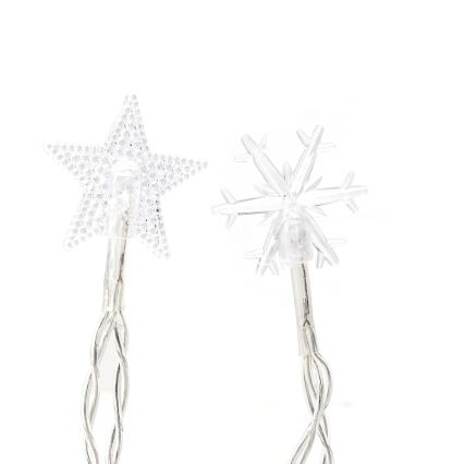 Aigostar - LED-Außen-Weihnachts-Lichterkette 25xLED/8 Funktionen 3xAA 2,5 m IP44 kaltweiß