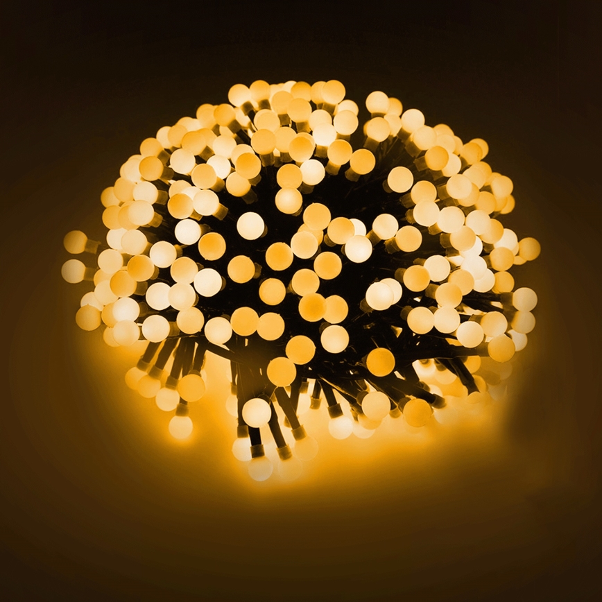 Aigostar - LED-Außen-Weihnachtslichterkette 25xLED/8 Funktionen 3xAA 2,8 m IP44 warmweiß
