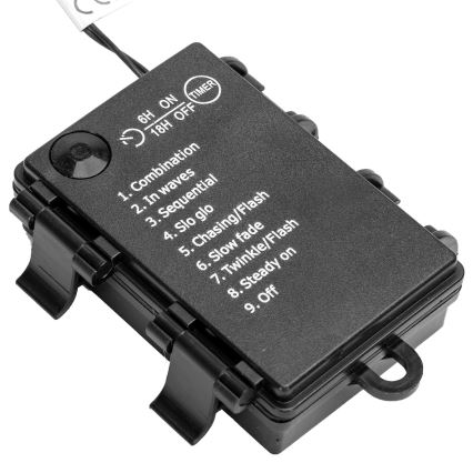 Aigostar - LED-Außen-Weihnachtslichterkette 25xLED/8 Funktionen 3xAA 2,8m IP44 mehrfarbig