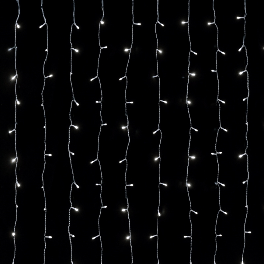 Aigostar - LED-Außen-Weihnachtslichterkette 288 LEDs / 8 Funktionen 1,5 x 1,8 m IP44 kaltweiß