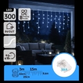 Aigostar - LED-Außen-Weihnachtslichterkette 300 LEDs / 8 Funktionen, 3xAA, 18x0,6 m, IP44, kaltweiß