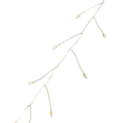 Aigostar - LED-Außen-Weihnachtslichterkette 300 LEDs / 8 Funktionen 3xAA 9,3 m IP44 warmweiß
