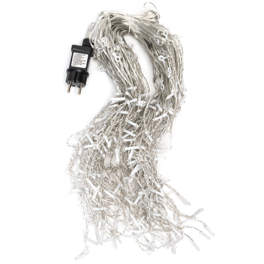 Aigostar - LED-Außen-Weihnachtslichterkette 300xLED/8 Funktionen 15x0,4 m IP44 kaltweiß