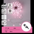 Aigostar - LED-Außen-Weihnachtslichterkette 400 LEDs/8 Funktionen 43 m IP44 rosa
