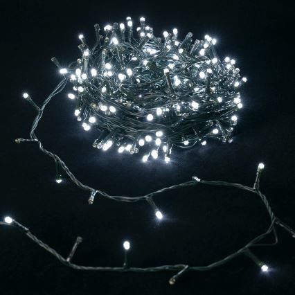 Aigostar - LED-Lichterkette für den Außenbereich, 400 LEDs, 8 Funktionen, 4xAA, 20,3 m, IP44, kaltweiß