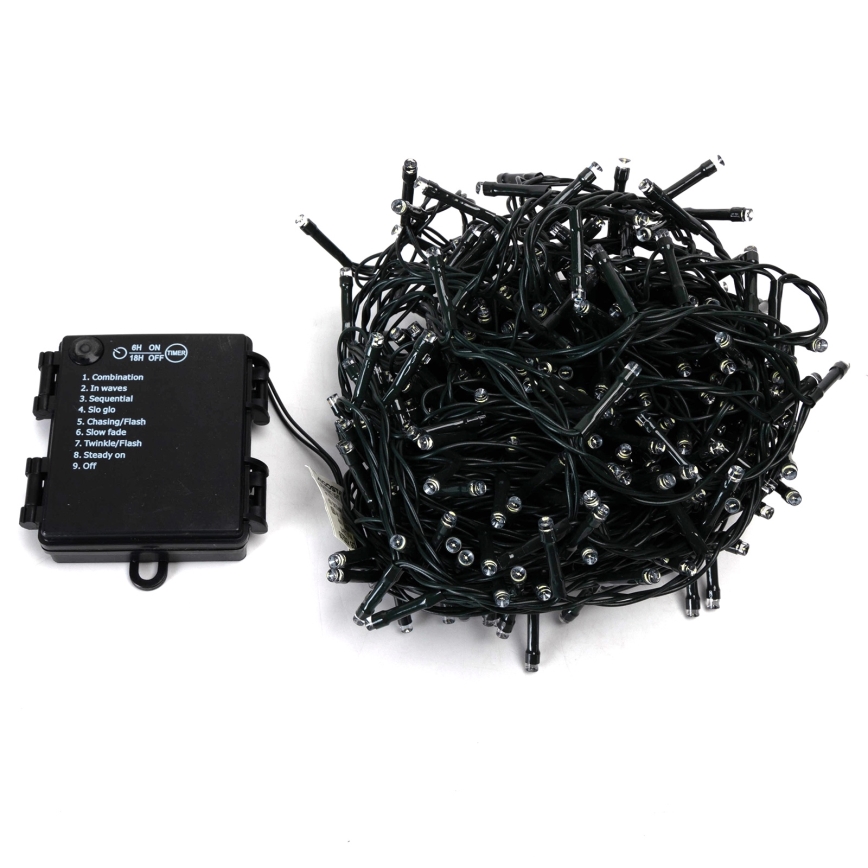 Aigostar - LED-Lichterkette für den Außenbereich, 400 LEDs, 8 Funktionen, 4xAA, 20,3 m, IP44, kaltweiß