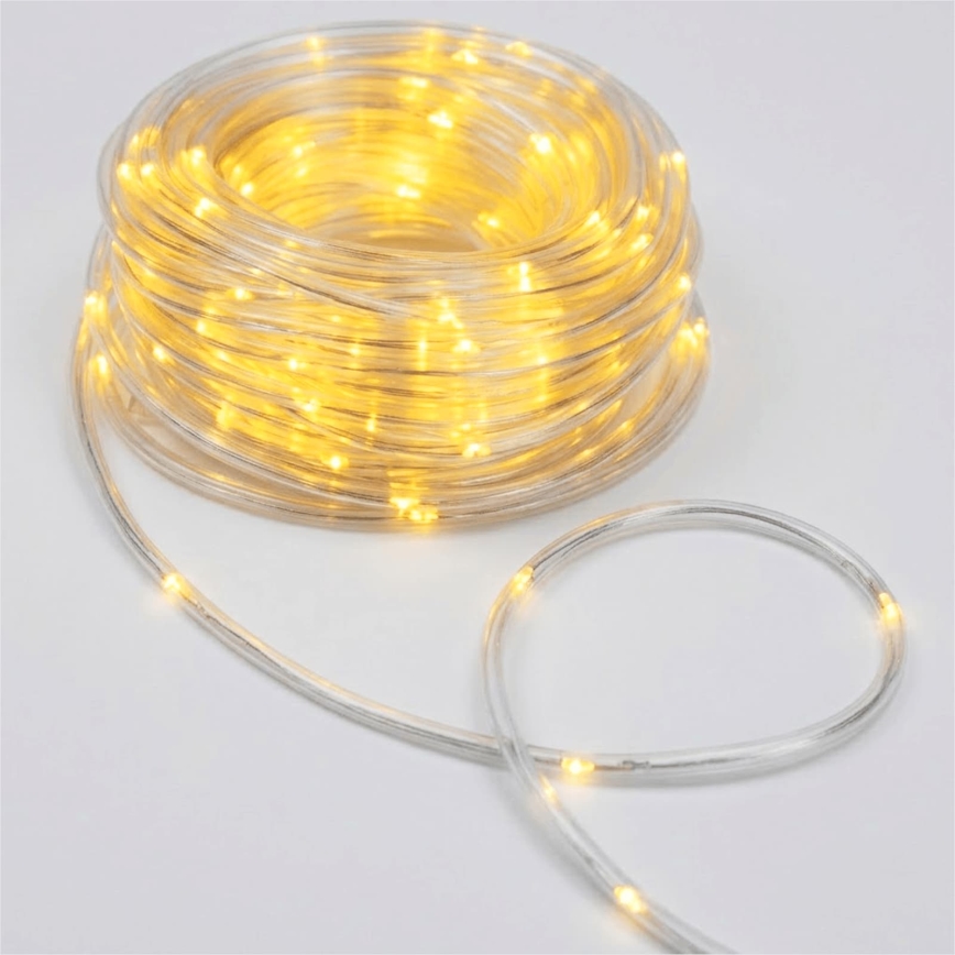 Aigostar - LED-Außen-Weihnachtslichterkette 50 LEDs / 8 Funktionen, 3×AA, 5,3 m, IP44, warmweiß