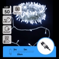 Aigostar - LED-Außen-Weihnachtslichterkette 50 LEDs / 8 Funktionen, 8 m, IP44, kaltweiß
