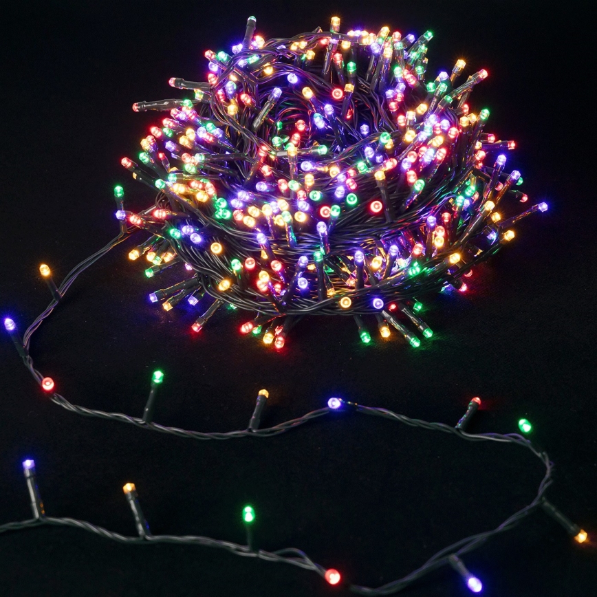 Aigostar - LED-Außen-Weihnachtslichterkette 500 LEDs/8 Funktionen 4xAA 25,3 m IP44 mehrfarbig