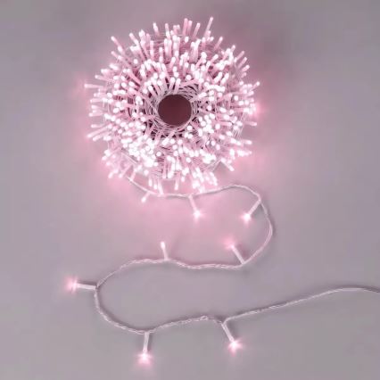 Aigostar - LED-Außen-Weihnachtskette 500 LEDs/8 Funktionen 53m IP44 rosa