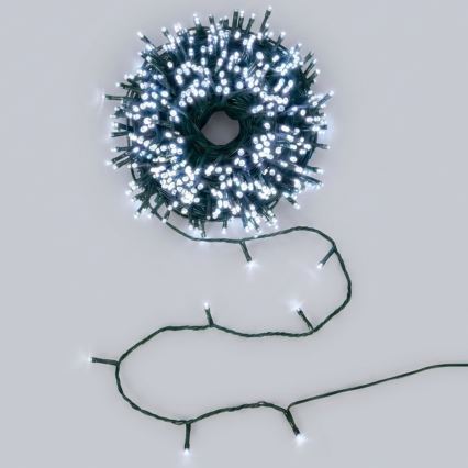 Aigostar - LED-Außen-Weihnachtslichterkette 50xLED/8 Funktionen 8m IP44 Kaltweiß
