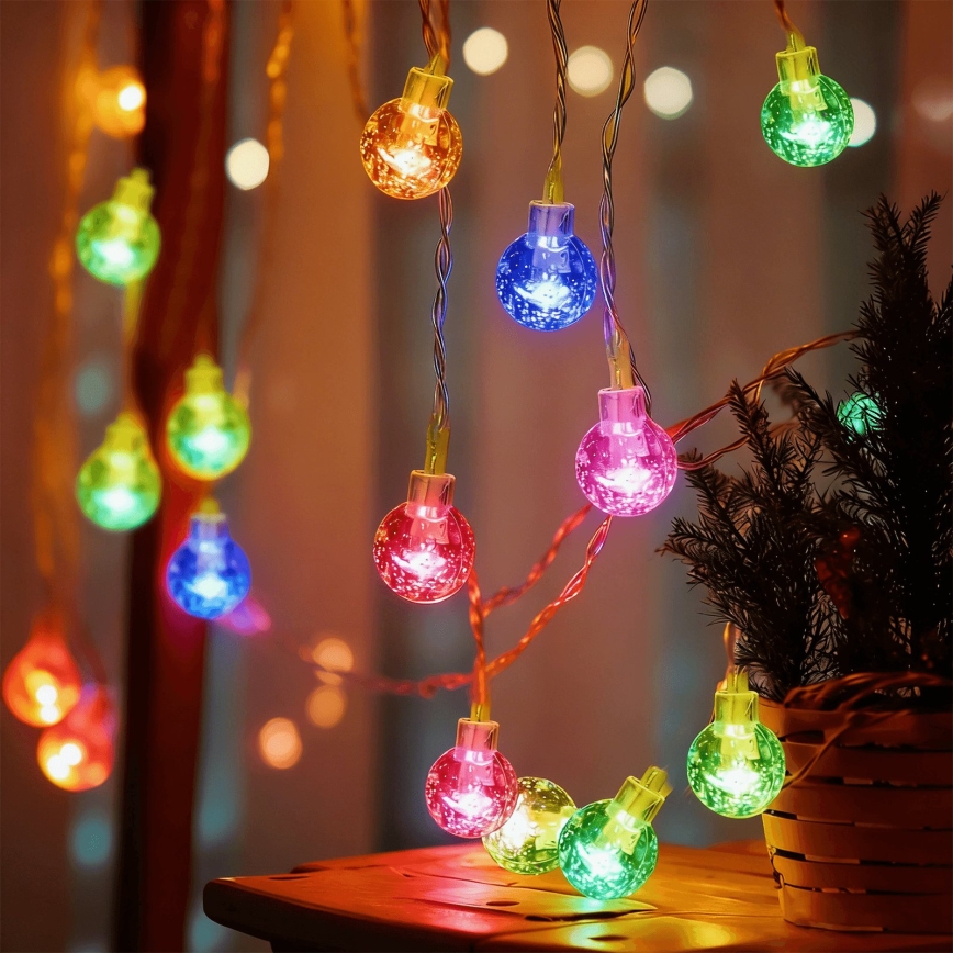 Aigostar - LED-Außen-Weihnachtslichterkette 50xLED/8 Funktionen 8m IP44 mehrfarbig