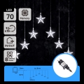 Aigostar - LED-Außen-Weihnachtslichterkette, 70 LEDs, 1,2 × 1 m, IP44, kaltweiß, mit Sternen