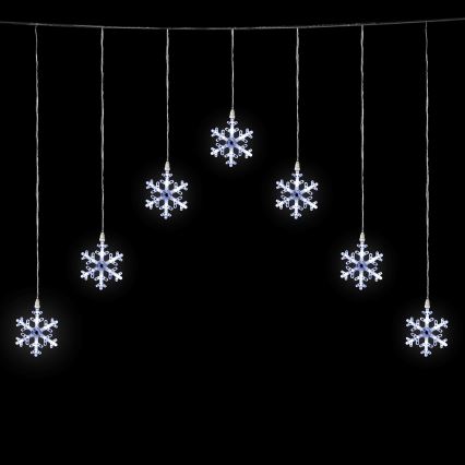 Aigostar - LED-Außen-Weihnachtslichterkette, 84 LEDs / 8 Funktionen, 1,2×1 m, IP44, kaltweiß, Schneeflocken