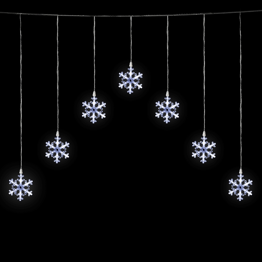 Aigostar - LED-Außen-Weihnachtslichterkette, 84 LEDs / 8 Funktionen, 1,2×1 m, IP44, kaltweiß, Schneeflocken
