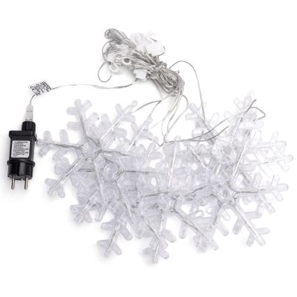 Aigostar - LED-Außen-Weihnachtslichterkette, 84 LEDs / 8 Funktionen, 1,2×1 m, IP44, kaltweiß, Schneeflocken
