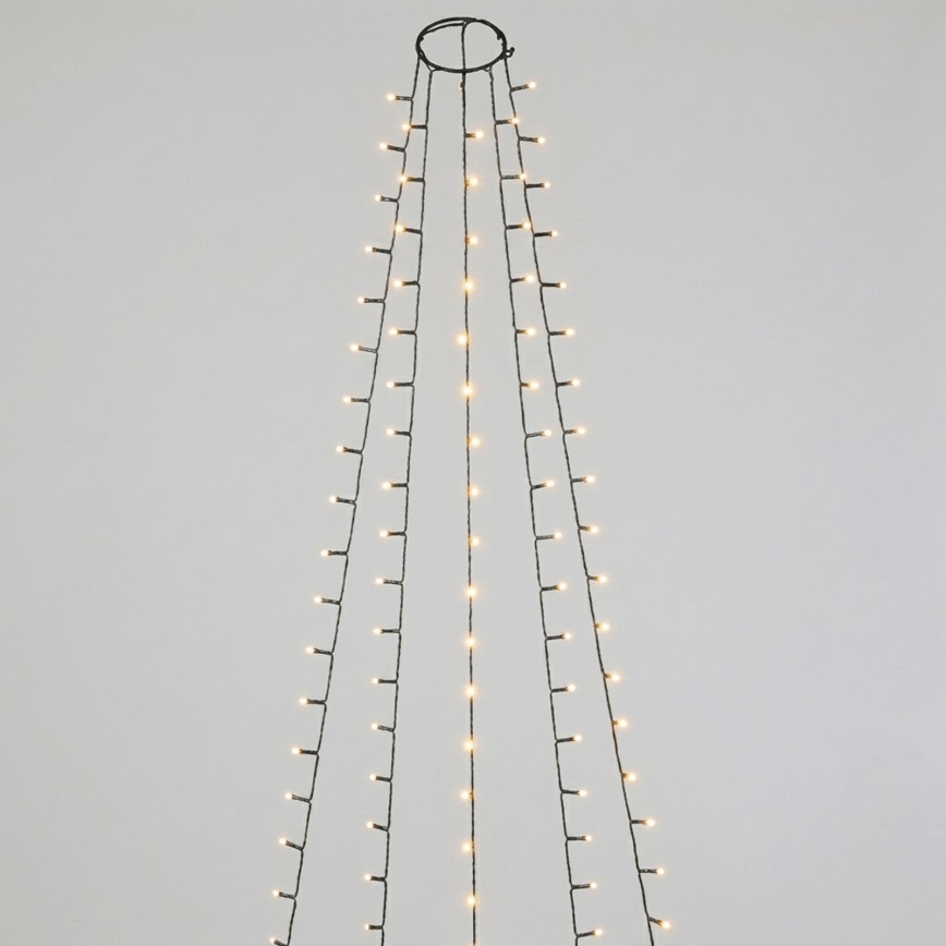 Aigostar - LED-Außen-Weihnachtslichterkette 90xLED/8 Funktionen 3xAA 1,5m IP44 warmweiß
