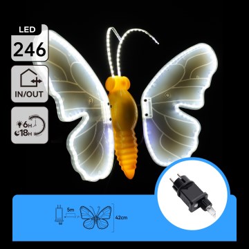 Aigostar - LED-Außendekoration 246xLED/9W/230V 42 cm IP44 Schmetterling/kaltweiß