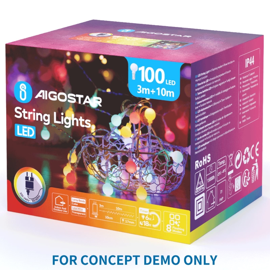 Aigostar - LED-Außendekoration 558 LEDs 90 cm IP44 Schmetterling/rosa