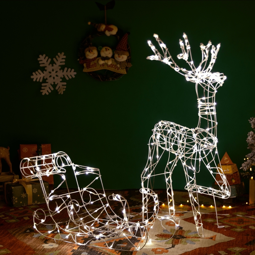 Aigostar - LED Außendekoration LED/3,6W/31/230V 2700K 90/45cm IP44 Rentier mit Schlitten