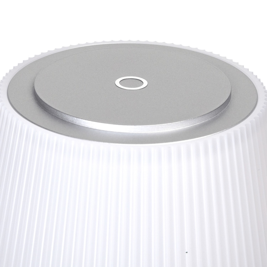 Aigostar - LED-Outdoor-Tischleuchte, dimmbar und wiederaufladbar LED/4W/5V 3600mAh weiß/matt Chrom IP54