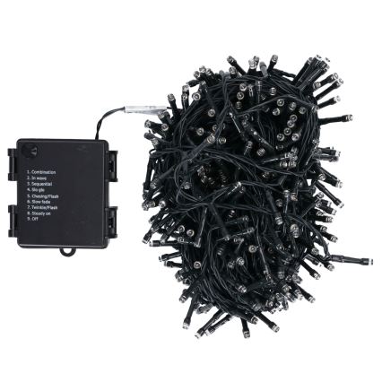 Aigostar - LED-Lichterkette für den Außenbereich 500 LEDs / 8 Funktionen 4xAA 25,3 m IP44 warmweiß