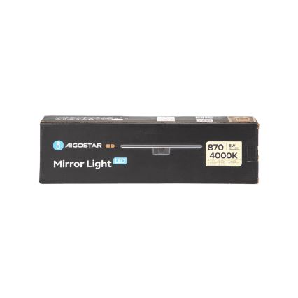 Aigostar - LED-Badezimmer-Spiegelleuchte LED/8W/230V 4000K 40 cm IP44 schwarz