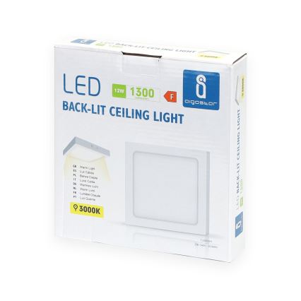 Aigostar - LED-Deckenanbauleuchte LED/12W/230V 17,3x17,3 cm 3000K weiß