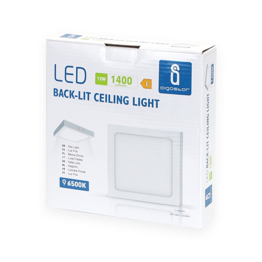 Aigostar - LED-Deckenanbauleuchte LED/12W/230V 17,3x17,3 cm 6500K weiß
