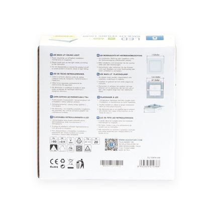 Aigostar - LED-Deckenanbauleuchte LED/6W/230V 12,2x12,2 cm 3000K weiß