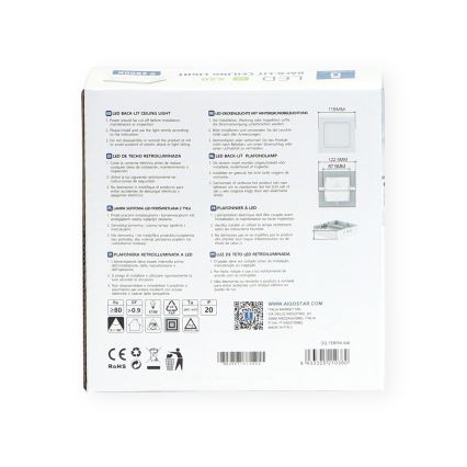 Aigostar - LED-Deckenanbauleuchte LED/6W/230V 12,2x12,2 cm 6500K weiß