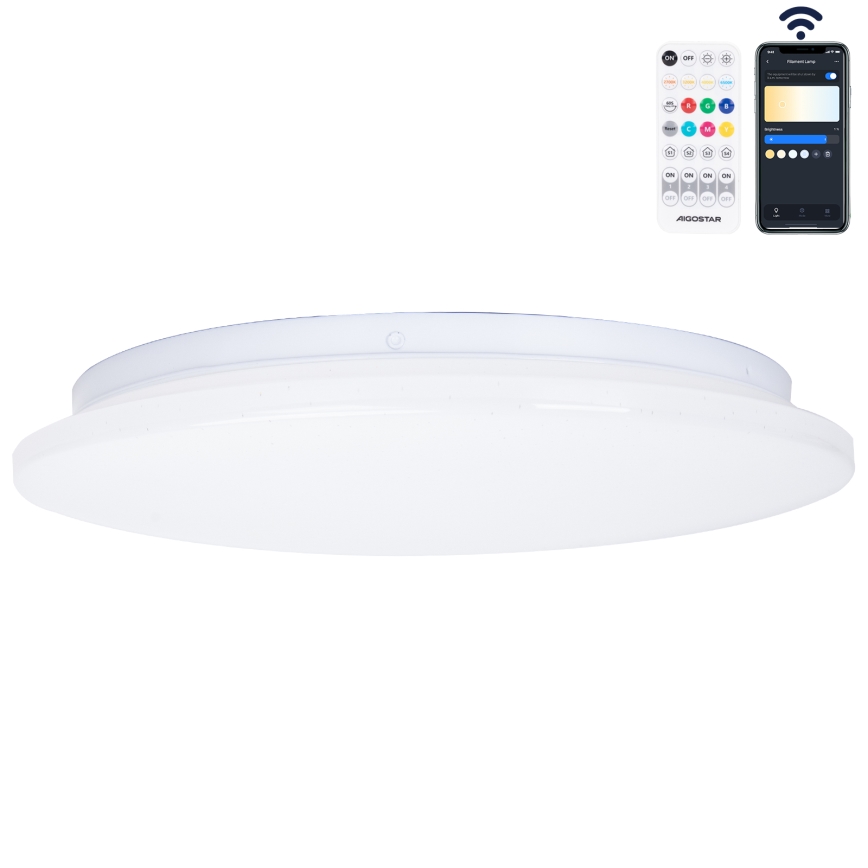 Aigostar - Dimmbare LED-Deckenleuchte für Badezimmer MESH Smart LED/18W/230V 3000-65000K IP44 + Fernbedienung