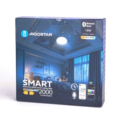 Aigostar - Dimmbare LED-Deckenleuchte für Badezimmer MESH Smart LED/18W/230V 3000-65000K IP44 + Fernbedienung