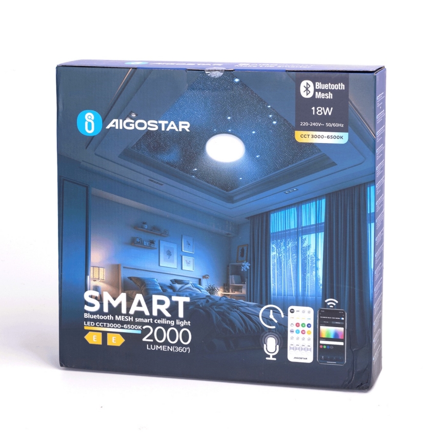 Aigostar - Dimmbare LED-Deckenleuchte für Badezimmer MESH Smart LED/18W/230V 3000-65000K IP44 + Fernbedienung