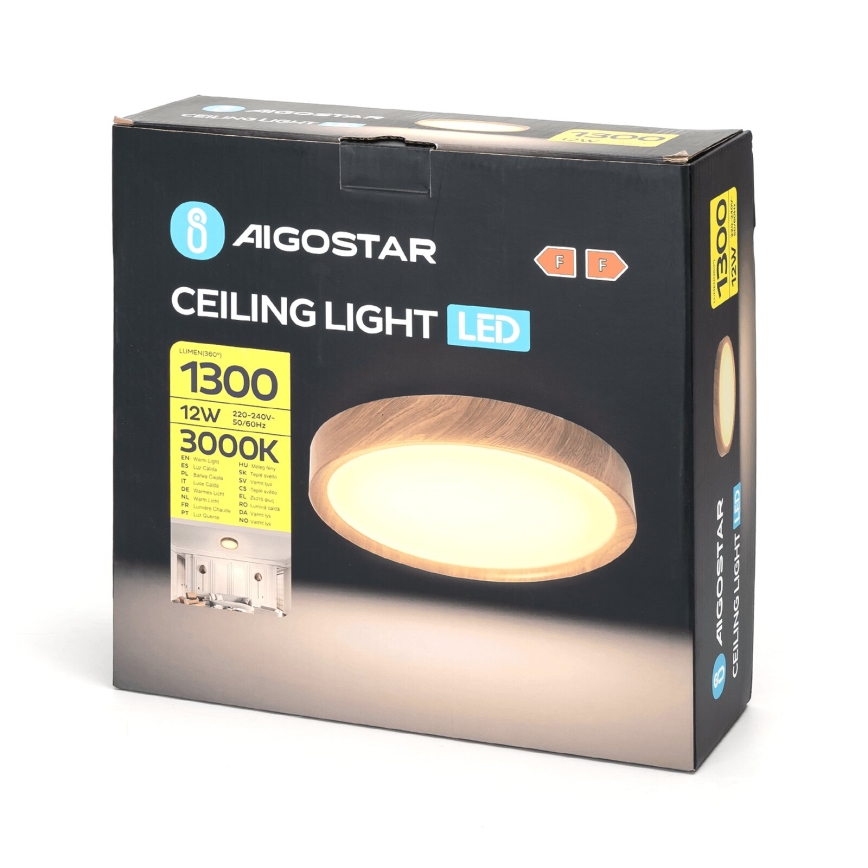 Aigostar - LED-Deckenleuchte LED/12W/230V 3000K d 26,3 cm